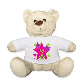 18th birthday neon - Teddy Bear - white - Front