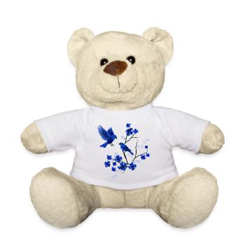 Blue bird - Teddy Bear - white - Front