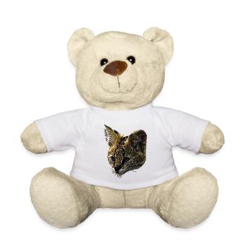 Toile Serval, grands félins, motifs animaliers - Nounours - blanc - Devant