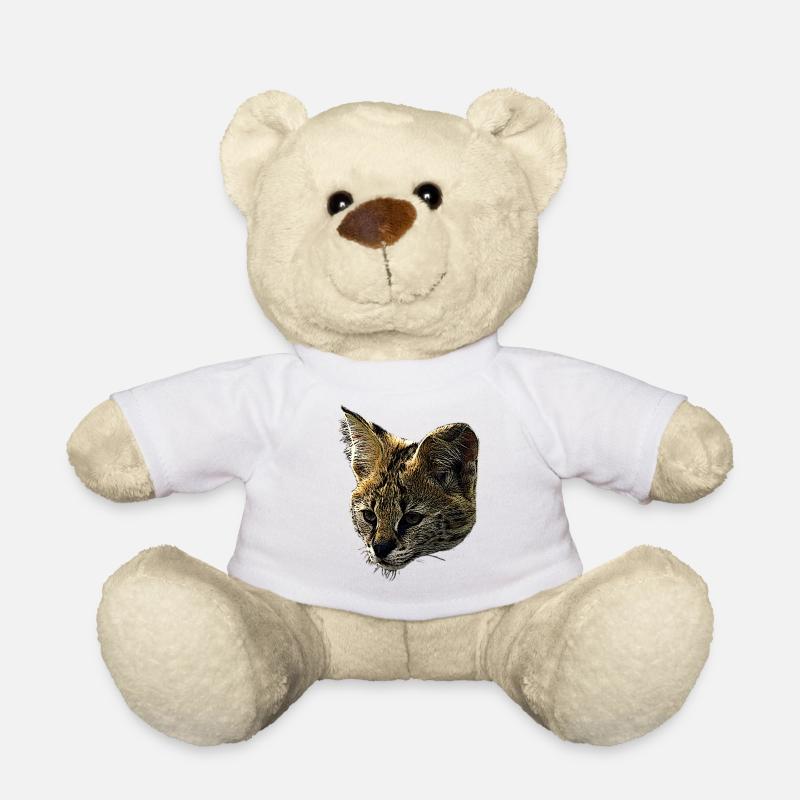 Serval Leinwand, raubkatzen, wildtier designs - Teddy - Weiß