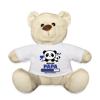 bientôt papa veuillez patienter ( panda ) - Nounours - blanc - Devant