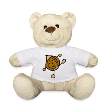 Nuss Haselnuss lustig cool positive Essen - Teddy - Weiß - Vorne