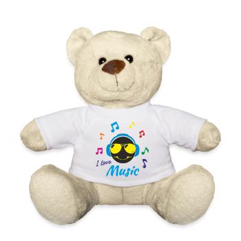 I love Music - Teddy Bear - white - Front