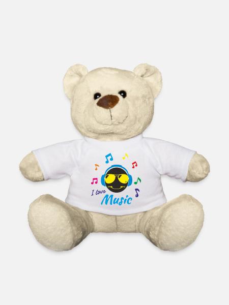 J'aime la musique - Nounours - blanc