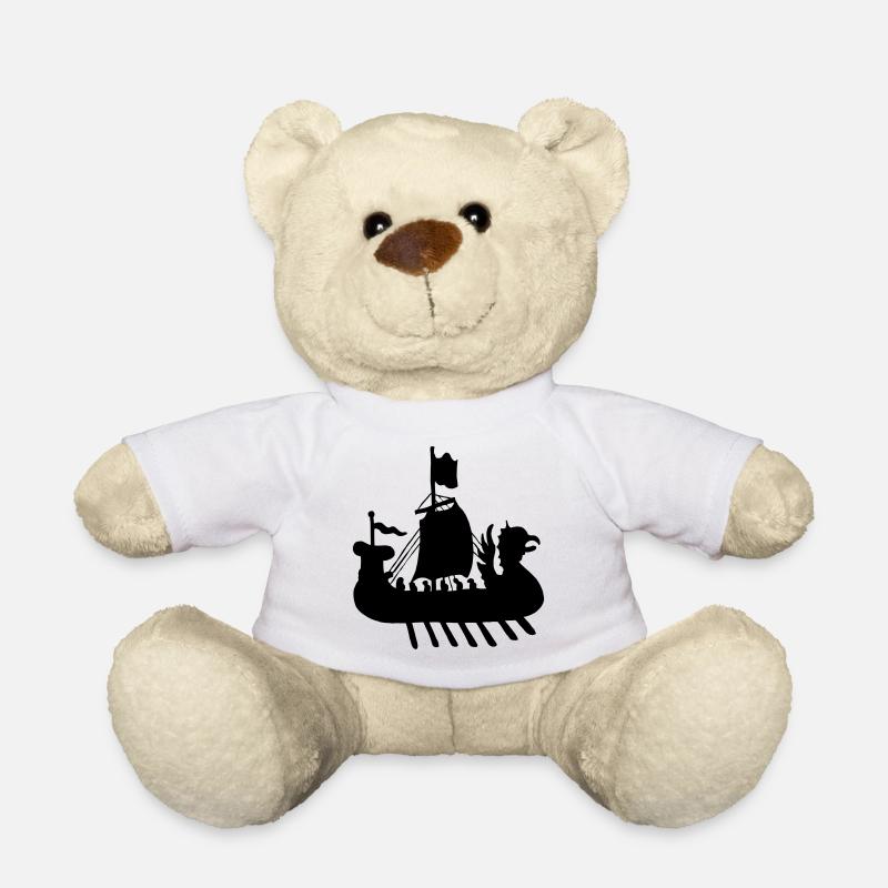 Wikingerboot Schiff Schattenbild - Teddy - Weiß