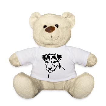 Parson Russell Terrier head - Teddy Bear - white - Front