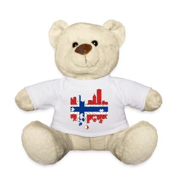 Norvège Drapeau de la Scandinavie Drapeau norvégien - Nounours - blanc - Devant