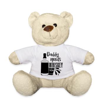 Daddy Needs a Drink Funny Saying - Teddy Bear - white - Front