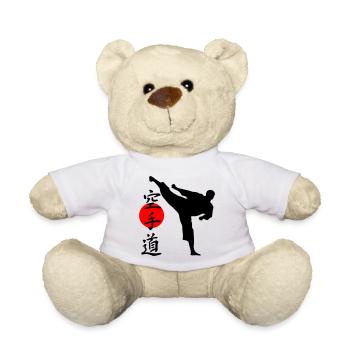 Karate Yokogeri mit Schriftzug - Teddy - Weiß - Vorne