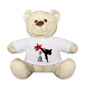 Karate Kick Yokogeri - Teddy Bear - white - Front