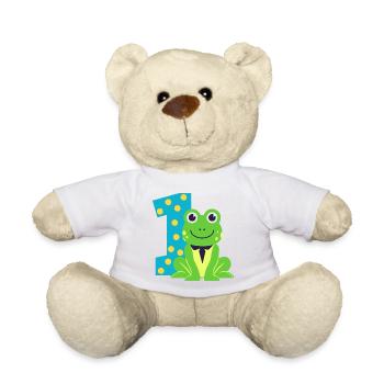 1er anniversaire. premier anniversaire - Nounours - blanc - Devant