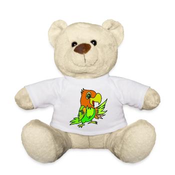 Papageien Farbwirbel - Teddy - Weiß - Vorne