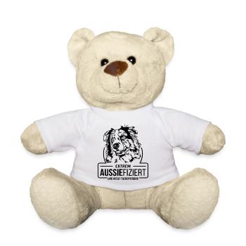 AUSSIEFIZIERT Australian Shepherd Hunde Wilsigns - Teddy - Weiß - Vorne