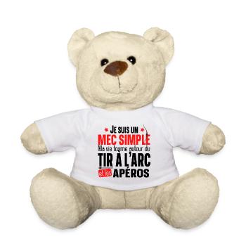 Tir à l'arc Alcool Apéro Sport Flèche Humour Noël - Nounours - blanc - Devant