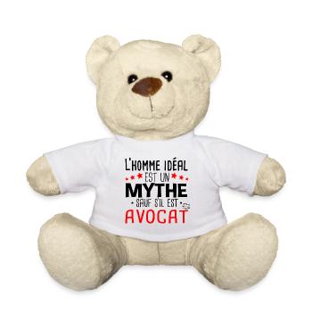 Avocat Homme Humour Cadeau Métier Mythe Tribunal - Nounours - blanc - Devant