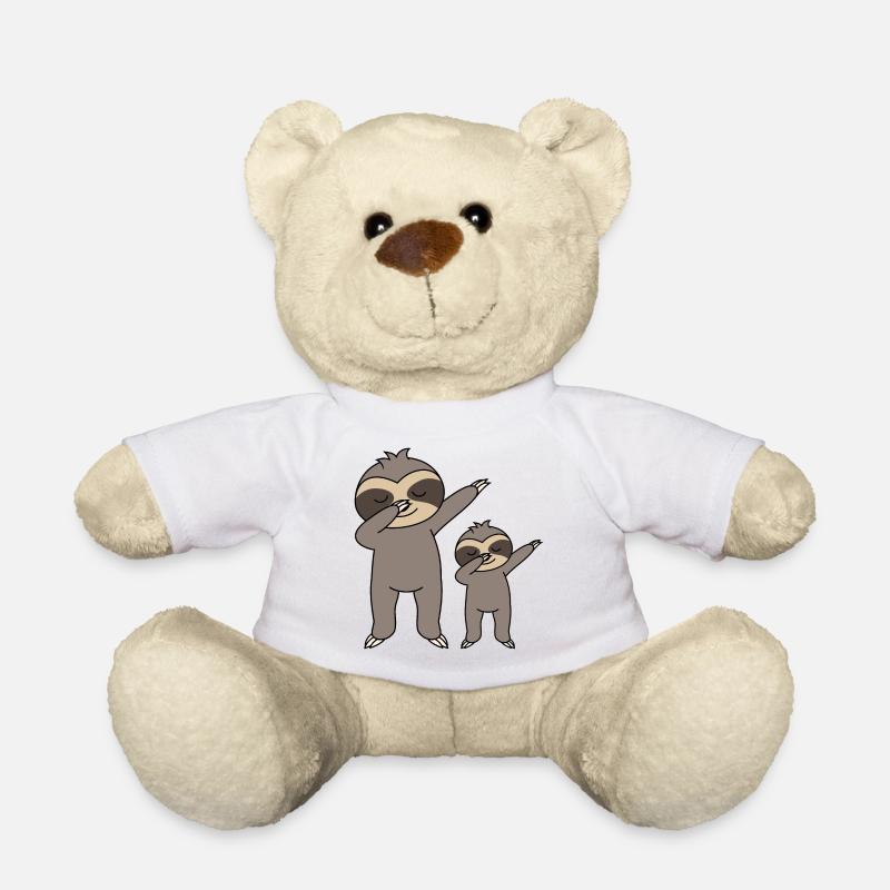 Dabbing Sloths - Teddy Bear - white