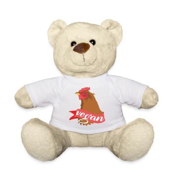 Poule végétalienne - Nounours - blanc - Devant