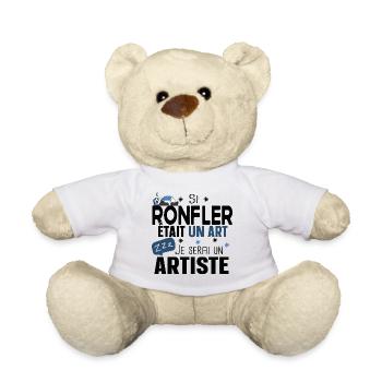 Ronfler Artiste Dormir Cadeau Humour Ronflement - Nounours - blanc - Devant