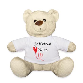Je t'aime papa - Nounours - blanc - Devant