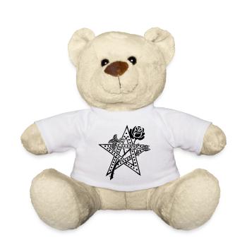 Die schwarze Rose und der Stern - Teddy - Weiß - Vorne