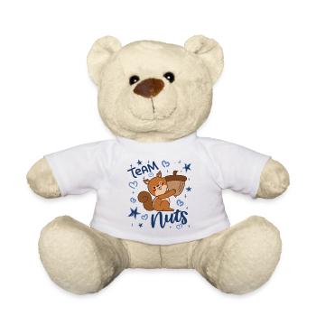 Team Nuts Gender Reveal Party Blue Boy - Teddy Bear - white - Front