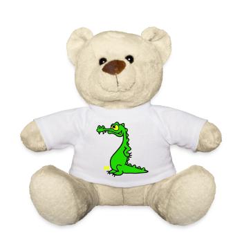 Smiling Crocodile, Three Color Design - Teddy Bear - white - Front