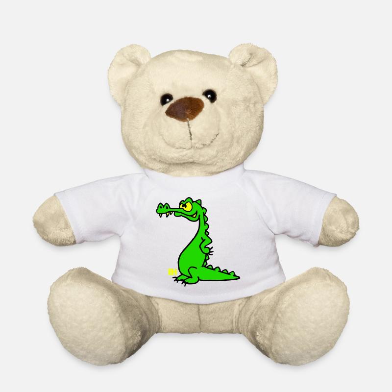 Smiling Crocodile, dreifarbiges Design - Teddy - Weiß
