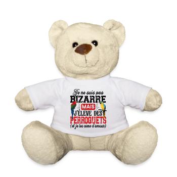 Perroquet Oiseau Perruche Ara Conure Cadeau Humour - Nounours - blanc - Devant