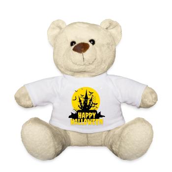 Castle Halloween Silhouette Night - Teddy Bear - white - Front
