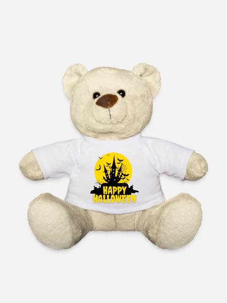 Château Halloween Silhouette Nuit - Nounours - blanc