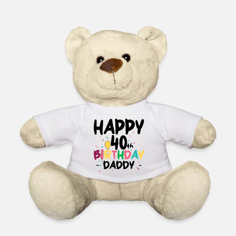 Lettres d’anniversaire colorées - Nounours - blanc