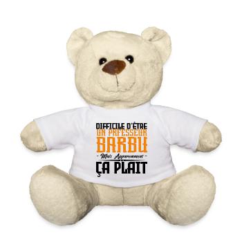 professeur barbu, citations barbe, cadeau Idée - Nounours - blanc - Devant