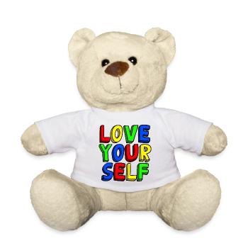 Liebe dich selbst bunte Pop Art - Teddy - Weiß - Vorne