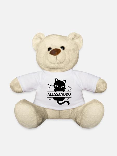 t-shirt Alessandro t shirt cat gift idea cat cat - Teddy Bear - white