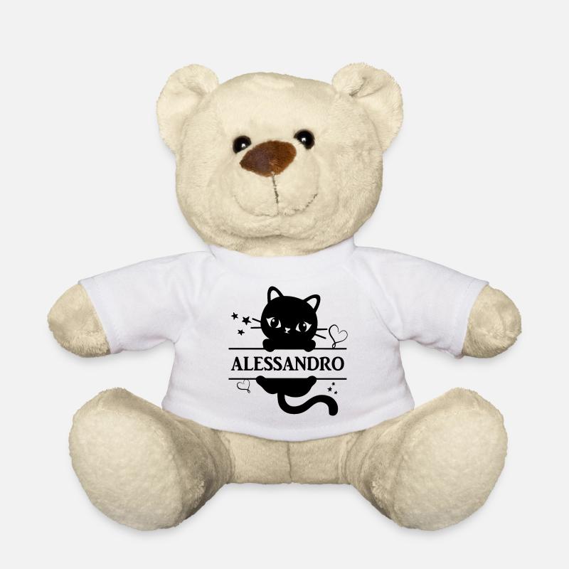 t-shirt Alessandro t-shirt chat cadeau idée chat chat - Nounours - blanc