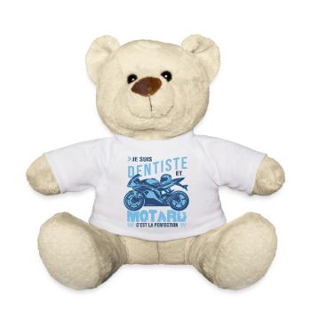 motard parfait dentiste parfait - Nounours - blanc - Devant
