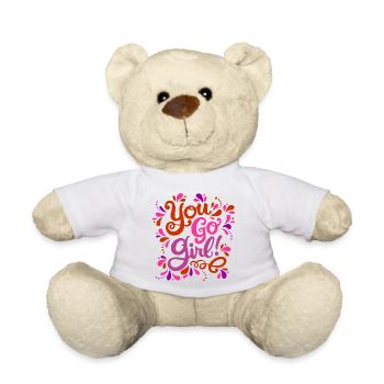 Girl Power Rot Rosa Lila - Teddy - Weiß - Vorne