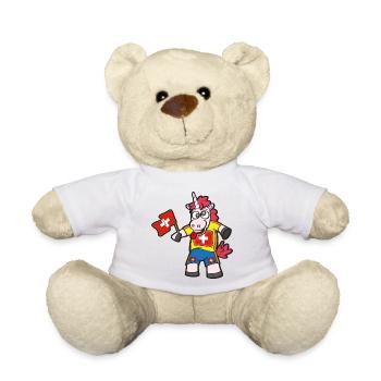 Licorne folle suisse - Nounours - blanc - Devant