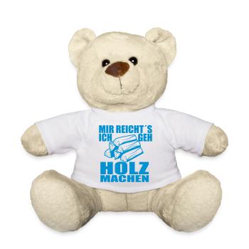 Holz machen Forstwirt Holzhacker | Farbe änderbar - Teddy - Weiß - Vorne