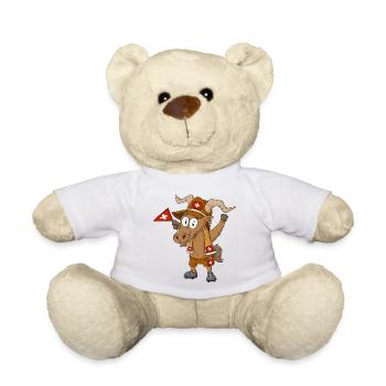 Éventail suisse Capricorne - Nounours - blanc - Devant