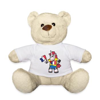 Français Licorne folle - Nounours - blanc - Devant