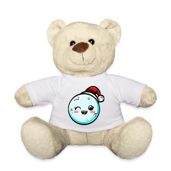 Schneeball mit Weihnachtsmütze #4/9 - Teddy - Weiß - Vorne
