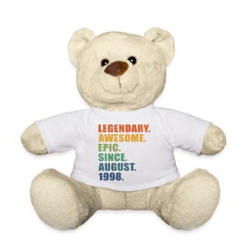 25th Birthday, August 1998, 25 Year Anniversary - Teddy Bear - white - Front