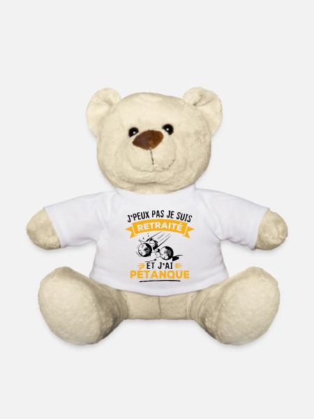 J'peux pas je suis retraité et j'ai pétanque - Nounours - blanc