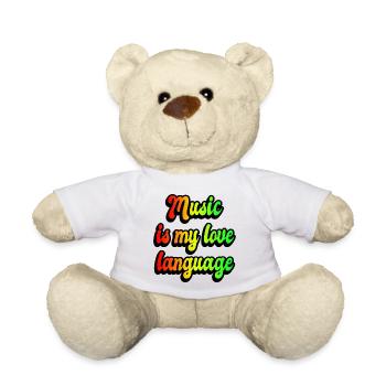Musik ist meine Lieblingssprache - Teddy - Weiß - Vorne