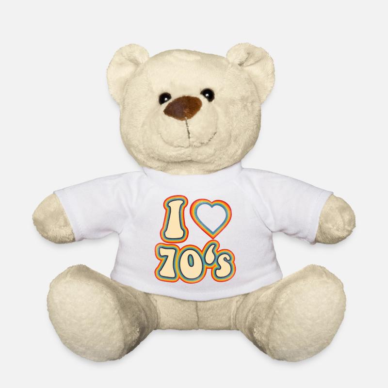 I love the 70s rainbow shirt - Teddy Bear - white