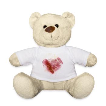 splash bunt farbe muster aufdruck comic style herz - Teddy - Weiß - Vorne