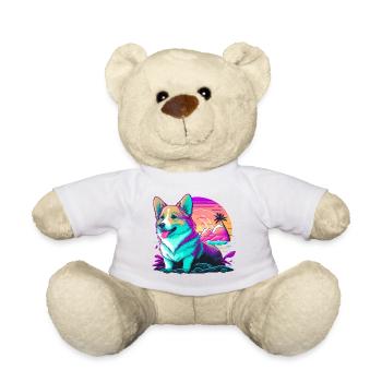 Corgi Beach Day - Teddy Bear - white - Front
