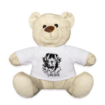 Aimé par un Landseer Hundespruch Hunde Wilsigns - Nounours - blanc - Devant