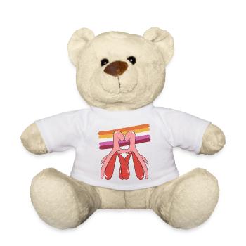 Clitoris, lesbian flag, LGBTQ+, lesbian clitoris, - Teddy Bear - white - Front